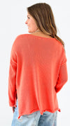 "Champagne Please" Knit Lightweight Sweater -Orange-140 Sweaters-Miracle-Coastal Bloom Boutique, find the trendiest versions of the popular styles and looks Located in Indialantic, FL