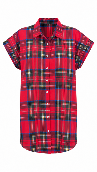 Festive Plaid Italian Button Down Dress