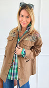 Golden Bloom Sequins Jacket-160 Jackets-AZUL MONACO-Coastal Bloom Boutique, find the trendiest versions of the popular styles and looks Located in Indialantic, FL