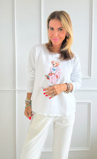 CB Exclusive Mrs Bear Sweatshirt-130 Long Sleeve Tops-Coastal Bloom / Holly-Coastal Bloom Boutique, find the trendiest versions of the popular styles and looks Located in Indialantic, FL