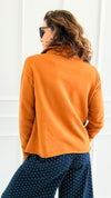 Eileen Cozy Lounge Collar Pullover Top - Burnt Amber-110 Long Sleeve Tops-MONO B-Coastal Bloom Boutique, find the trendiest versions of the popular styles and looks Located in Indialantic, FL