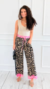Playful Edge Contrast Trim Pants-170 Bottoms-BIBI-Coastal Bloom Boutique, find the trendiest versions of the popular styles and looks Located in Indialantic, FL
