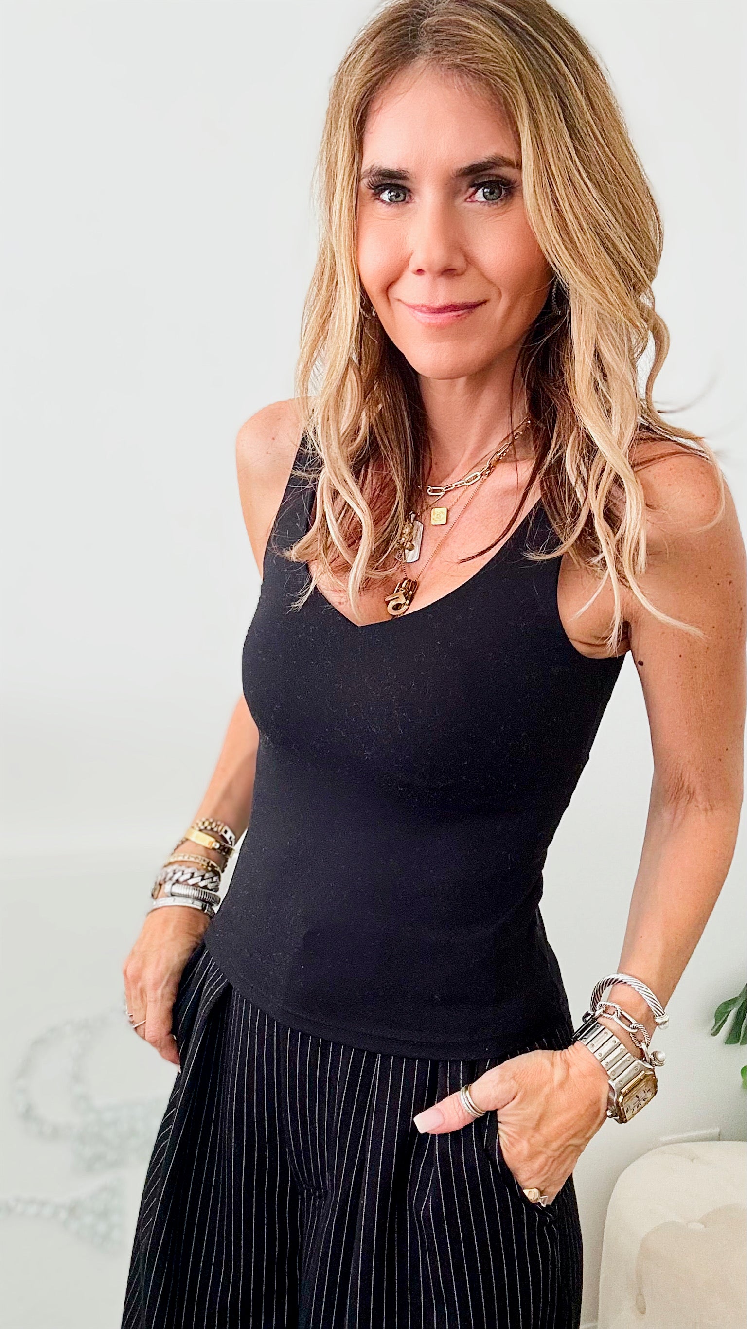 Brami Tank Top - Black-100 Sleeveless Tops-ANWND-Coastal Bloom Boutique, find the trendiest versions of the popular styles and looks Located in Indialantic, FL