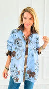 Sunlit Petals Italian Blouse-110 Long Sleeve Tops-TATTOO Z-Coastal Bloom Boutique, find the trendiest versions of the popular styles and looks Located in Indialantic, FL