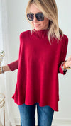 Break Free Relaxed Italian Sweater - Burgundy-140 Sweaters-Germany-Coastal Bloom Boutique, find the trendiest versions of the popular styles and looks Located in Indialantic, FL
