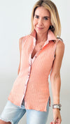 Sleeveless Ribbed Knit Top - Peach-100 Sleeveless Tops-Paparazzi-Coastal Bloom Boutique, find the trendiest versions of the popular styles and looks Located in Indialantic, FL