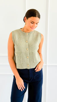 Shielded Charm Sweater Vest- Fern-140 Sweaters-Be Cool-Coastal Bloom Boutique, find the trendiest versions of the popular styles and looks Located in Indialantic, FL