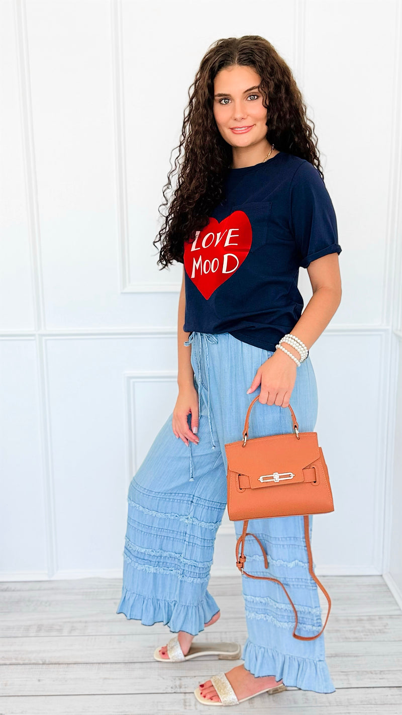 Ruffle Drift Drawcord Tencel Pant-100 Pants-EASEL-Coastal Bloom Boutique, find the trendiest versions of the popular styles and looks Located in Indialantic, FL