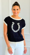 Lucky Charm Knit Top - Navy-100 Sleeveless Tops-Blu Pepper-Coastal Bloom Boutique, find the trendiest versions of the popular styles and looks Located in Indialantic, FL