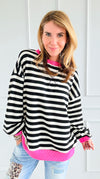 Playful Striped Top-130 Long Sleeve Tops-BucketList-Coastal Bloom Boutique, find the trendiest versions of the popular styles and looks Located in Indialantic, FL