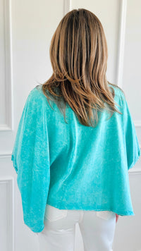 Coastal Crinkle Oversized Tee-110 short Sleeve Top-Zenana-Coastal Bloom Boutique, find the trendiest versions of the popular styles and looks Located in Indialantic, FL