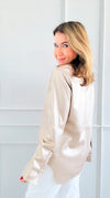 Illuminated High-Shine Blouse Top-130 Long Sleeve Tops-Dolce Cabo-Coastal Bloom Boutique, find the trendiest versions of the popular styles and looks Located in Indialantic, FL