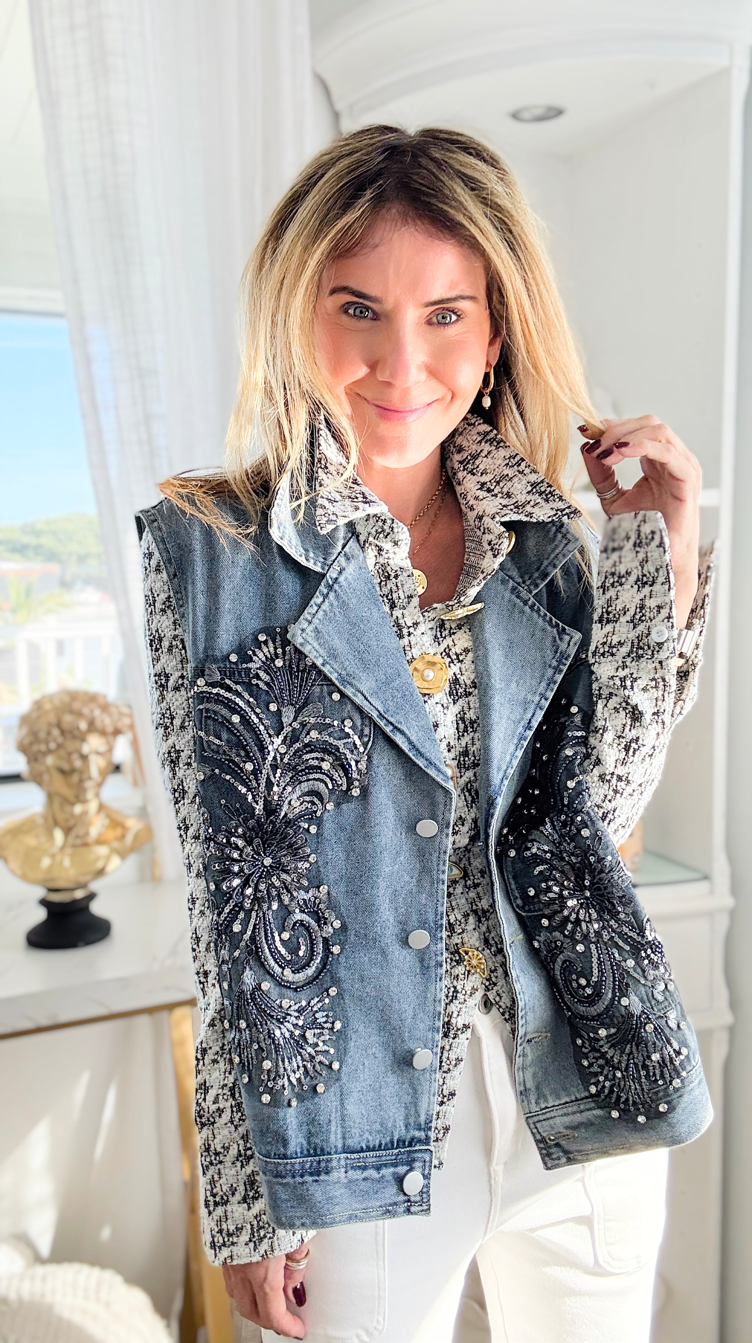 Midnight Muse Embellished Vest