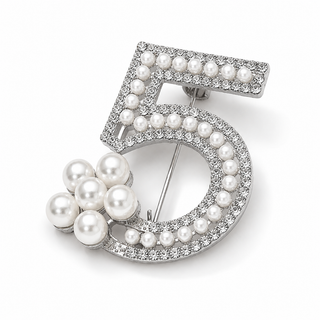 Pearl Number Brooch