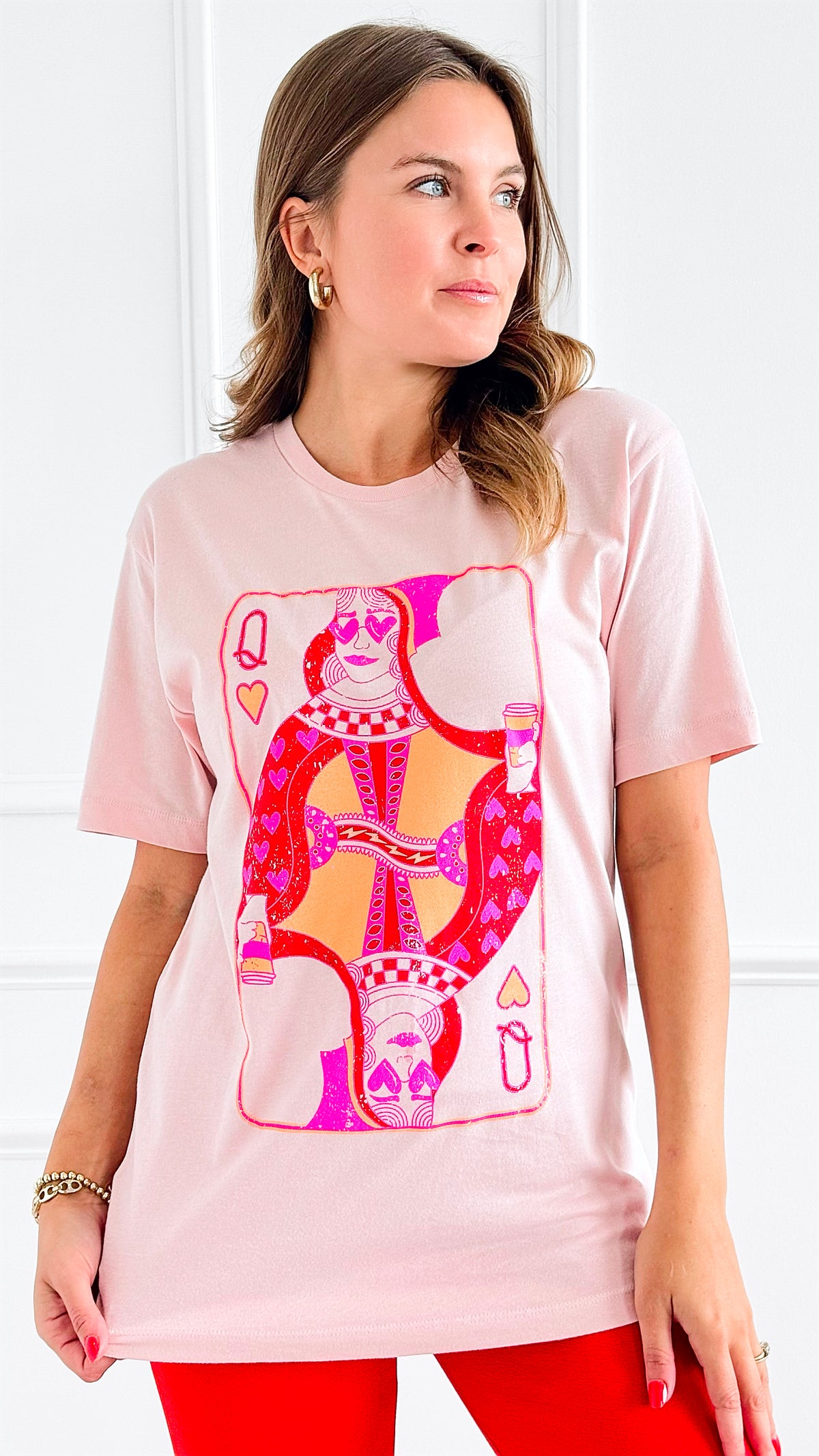 Queen of Hearts Graphic Tee-120 Graphic-Pierce + Pine-Coastal Bloom Boutique, find the trendiest versions of the popular styles and looks Located in Indialantic, FL