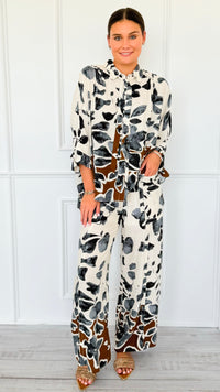 Botanical Breeze Cargo Palazzo Pant Set-210 Loungewear/Sets-GIGIO-Coastal Bloom Boutique, find the trendiest versions of the popular styles and looks Located in Indialantic, FL