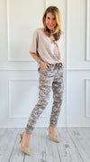 Wish List Camo Italian Joggers- Taupe-pants-Italianissimo-Coastal Bloom Boutique, find the trendiest versions of the popular styles and looks Located in Indialantic, FL