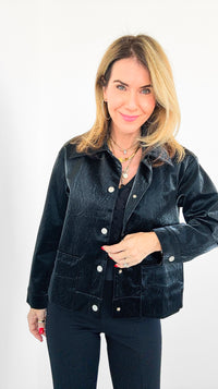 Noir Edge Button-Up Jacket-160 Jackets-Joh Apparel-Coastal Bloom Boutique, find the trendiest versions of the popular styles and looks Located in Indialantic, FL