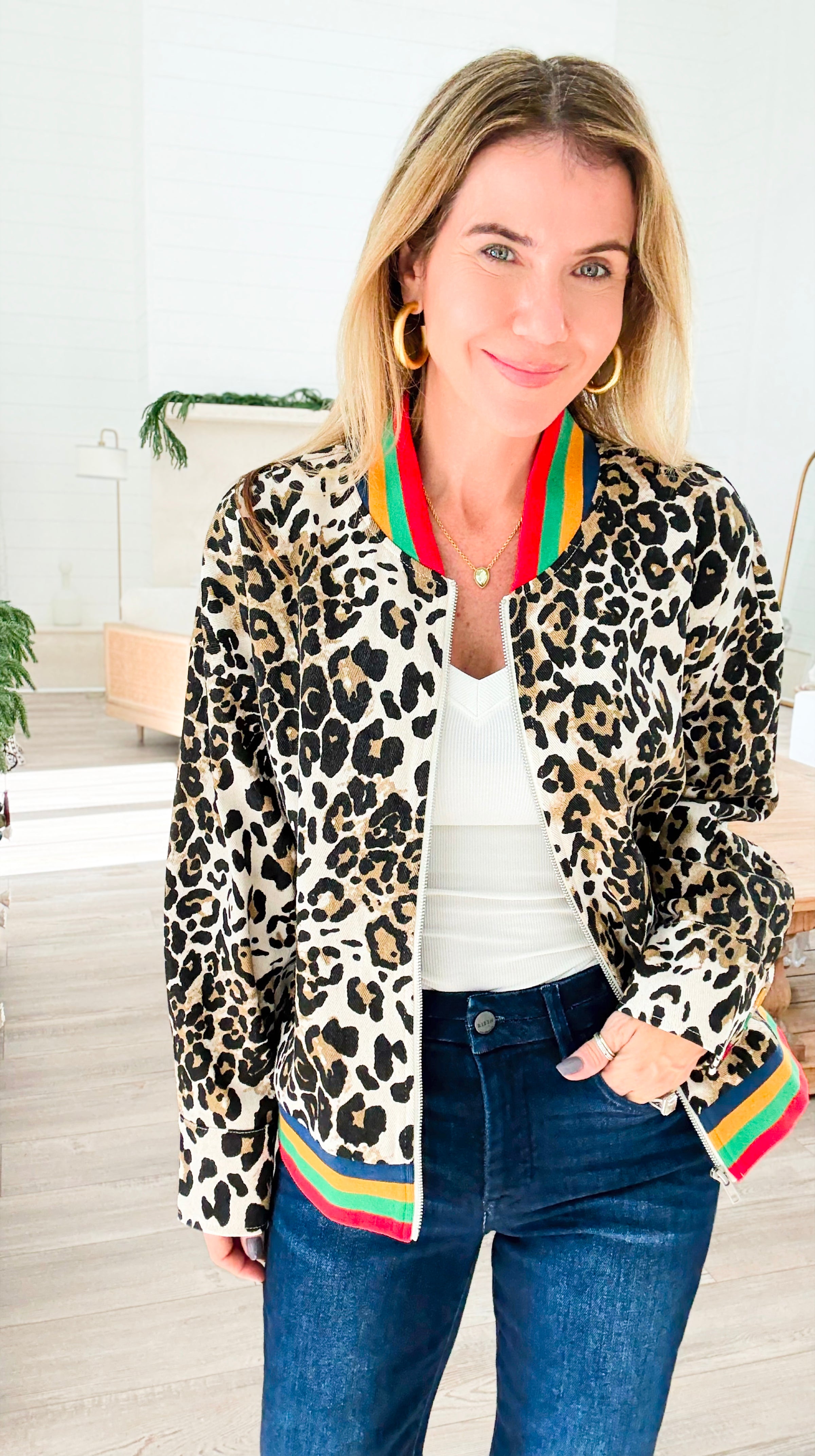 Wild Luxe Zip Jacket-160 Jackets-JODIFL-Coastal Bloom Boutique, find the trendiest versions of the popular styles and looks Located in Indialantic, FL