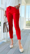 Love Endures Italian Jogger - Red Orange-180 Joggers-Italianissimo/ SUNNY HOLIDAYS-Coastal Bloom Boutique, find the trendiest versions of the popular styles and looks Located in Indialantic, FL