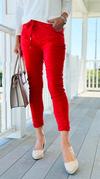 Love Endures Italian Jogger - Red Orange-180 Joggers-Italianissimo/ SUNNY HOLIDAYS-Coastal Bloom Boutique, find the trendiest versions of the popular styles and looks Located in Indialantic, FL