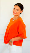Winter in Amalfi Italian Top - Tangerine-140 Sweaters-Italianissimo-Coastal Bloom Boutique, find the trendiest versions of the popular styles and looks Located in Indialantic, FL