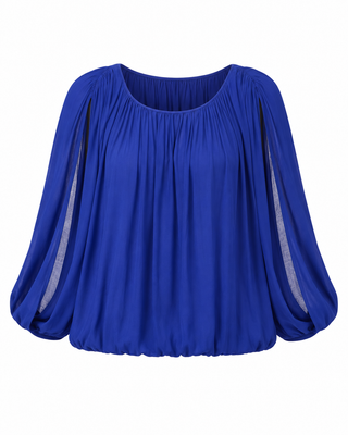 Split Sleeve Top - Capri Blue