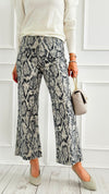 Stretch Wide Leg High Rise Cropped Denim Jean - Snake-190 Denim-Anniewear-Coastal Bloom Boutique, find the trendiest versions of the popular styles and looks Located in Indialantic, FL