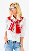 Sailor Chic Button-Down-130 Long sleeve top-PASTEL DESIGN-Coastal Bloom Boutique, find the trendiest versions of the popular styles and looks Located in Indialantic, FL