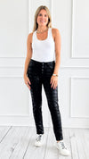 Luxe Plaid Skinny Pants-170 Bottoms-VENTI6 OUTLET-Coastal Bloom Boutique, find the trendiest versions of the popular styles and looks Located in Indialantic, FL