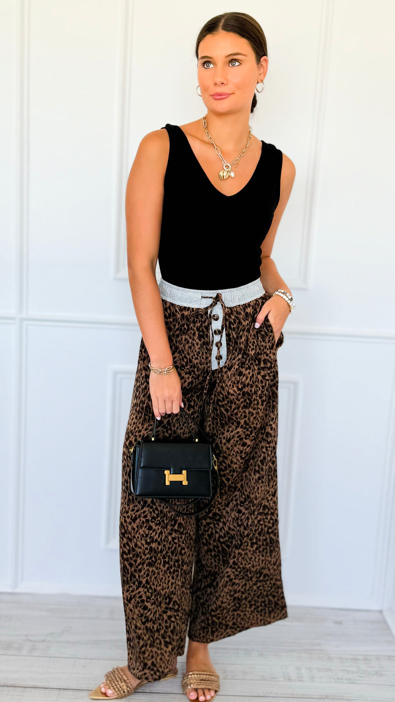 Midnight Safari Drawstring Pants-170 Bottoms-ODDI-Coastal Bloom Boutique, find the trendiest versions of the popular styles and looks Located in Indialantic, FL