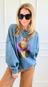CB CUSTOM - The Golden Reign Italian Sweatshirt-110 Long Sleeve Tops-FIRSTAGE / HOLLY-Coastal Bloom Boutique, find the trendiest versions of the popular styles and looks Located in Indialantic, FL