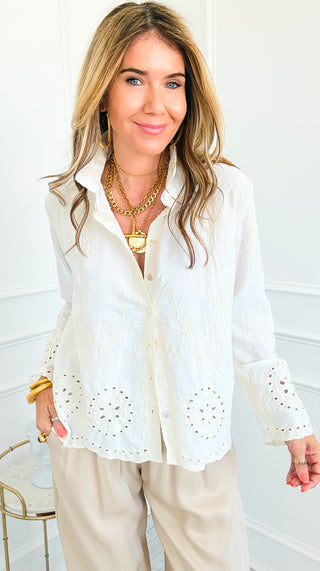 Whispering Garden Lace Top - Ivory