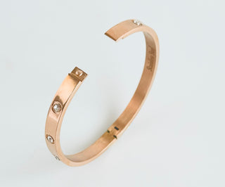 Stainless Steel CZ Station Bangle Bracelet-230 Jewelry-NYW/NYC-Coastal Bloom Boutique, find the trendiest versions of the popular styles and looks Located in Indialantic, FL