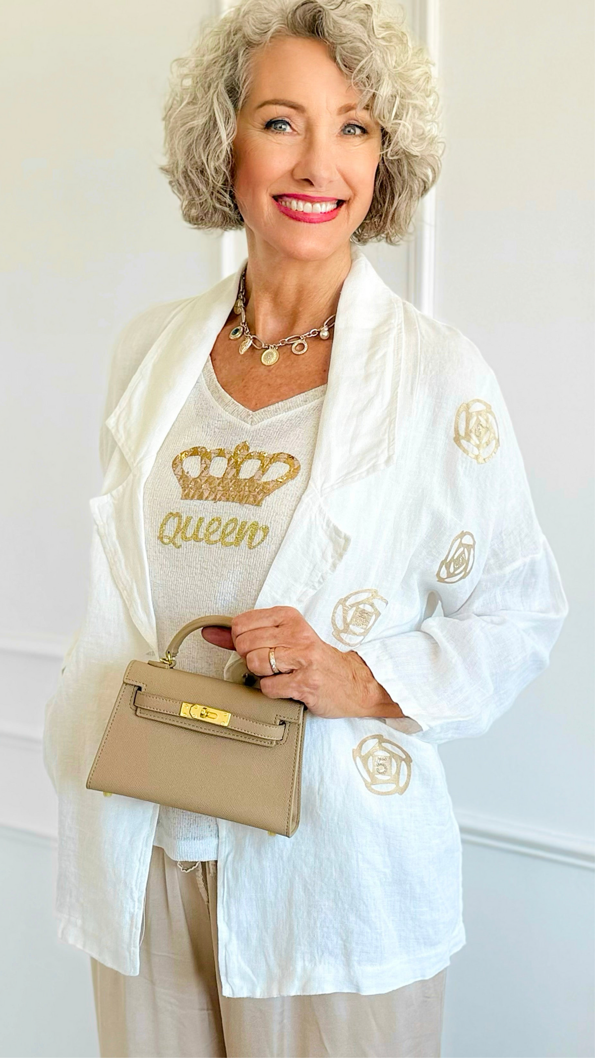 Golden Bloom Italian Blazer-170 Bottoms-CLEAR S-Coastal Bloom Boutique, find the trendiest versions of the popular styles and looks Located in Indialantic, FL