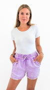 Tencel Mineral Washed Shorts - B Lavender-170 Bottoms-Zenana-Coastal Bloom Boutique, find the trendiest versions of the popular styles and looks Located in Indialantic, FL