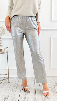 Disco Dream Straight Leg Pants -Silver -JOH-100 Pants-Joh Apparel-Coastal Bloom Boutique, find the trendiest versions of the popular styles and looks Located in Indialantic, FL
