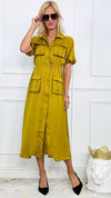 City Life Dress - Mustard-200 Dresses/Jumpsuits/Rompers-DRESS DAY-Coastal Bloom Boutique, find the trendiest versions of the popular styles and looks Located in Indialantic, FL