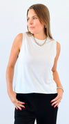 Flowy Sleeveless Top - White-100 Sleeveless Tops-Mono B-Coastal Bloom Boutique, find the trendiest versions of the popular styles and looks Located in Indialantic, FL