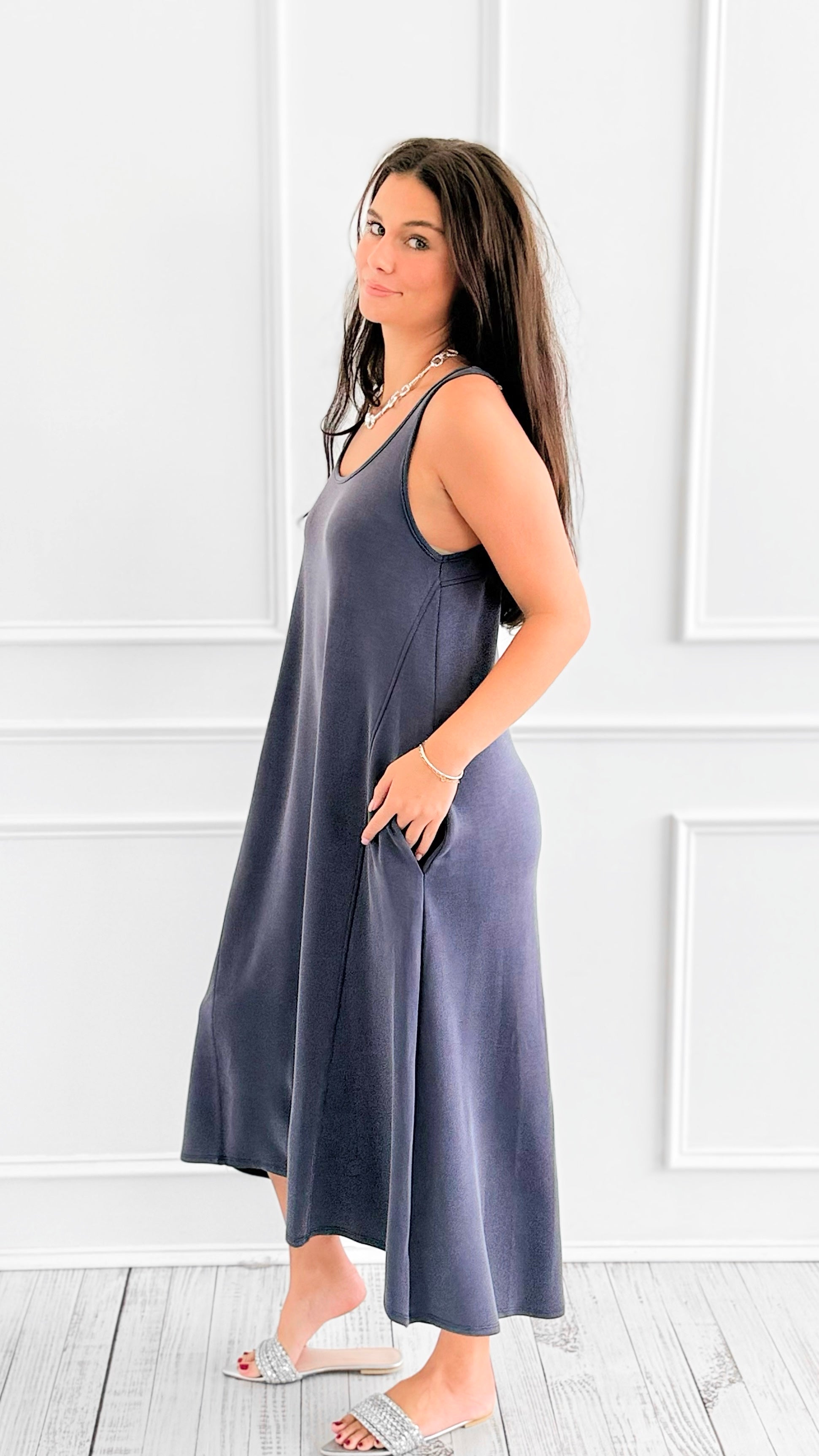 Relaxed Fit Scuba Maxi Dress-200 Dresses/Jumpsuits/Rompers-Charlotte Avery-Coastal Bloom Boutique, find the trendiest versions of the popular styles and looks Located in Indialantic, FL