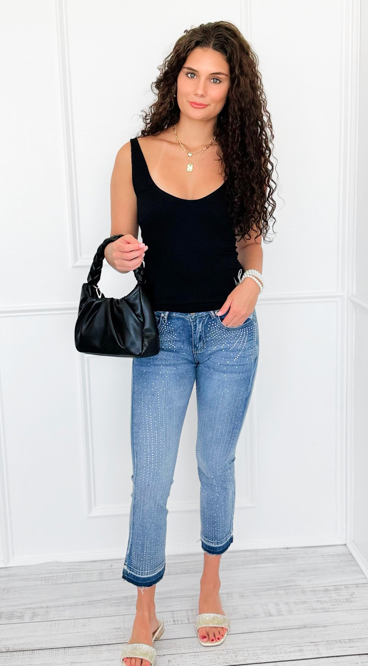 Italian Starlight Flare Ankle Jeans-100 Pants-V SKY-Coastal Bloom Boutique, find the trendiest versions of the popular styles and looks Located in Indialantic, FL