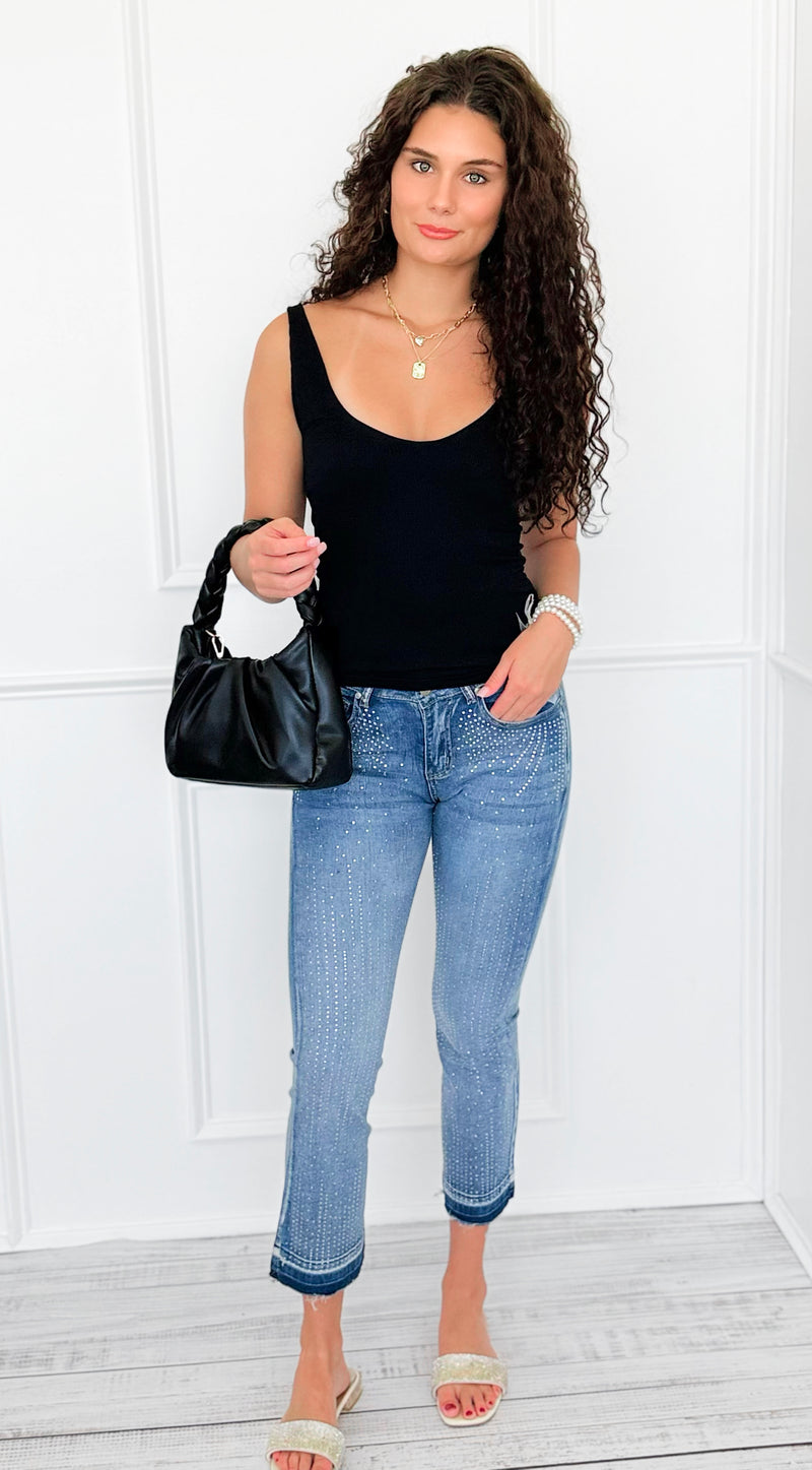 Italian Starlight Flare Ankle Jeans-100 Pants-V SKY-Coastal Bloom Boutique, find the trendiest versions of the popular styles and looks Located in Indialantic, FL