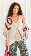Patch & Cozy Knit Cardigan-150 Cardigan Layers-Blue Velvet-Coastal Bloom Boutique, find the trendiest versions of the popular styles and looks Located in Indialantic, FL