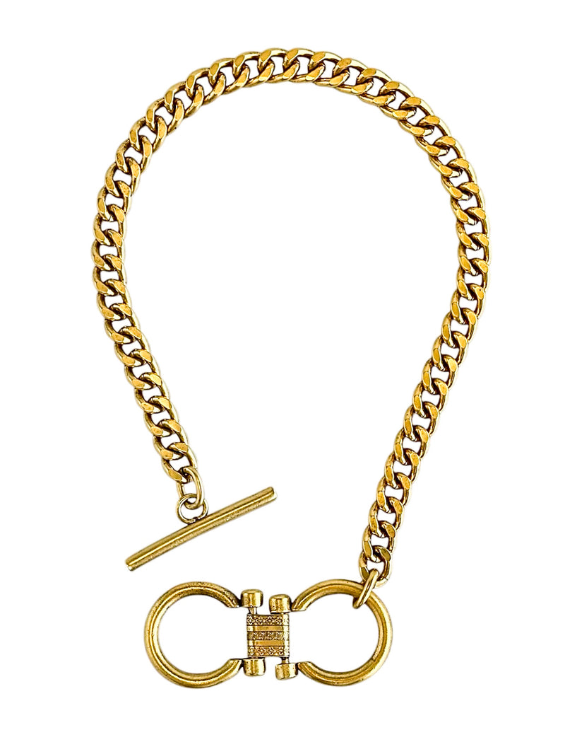 Cuban Link Horsebit Toggle Necklace-230 Jewelry-YOCHI-Coastal Bloom Boutique, find the trendiest versions of the popular styles and looks Located in Indialantic, FL