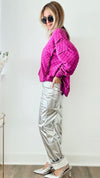 Metallic Moment High-Waist Pants-170 Bottoms-KIWI-Coastal Bloom Boutique, find the trendiest versions of the popular styles and looks Located in Indialantic, FL