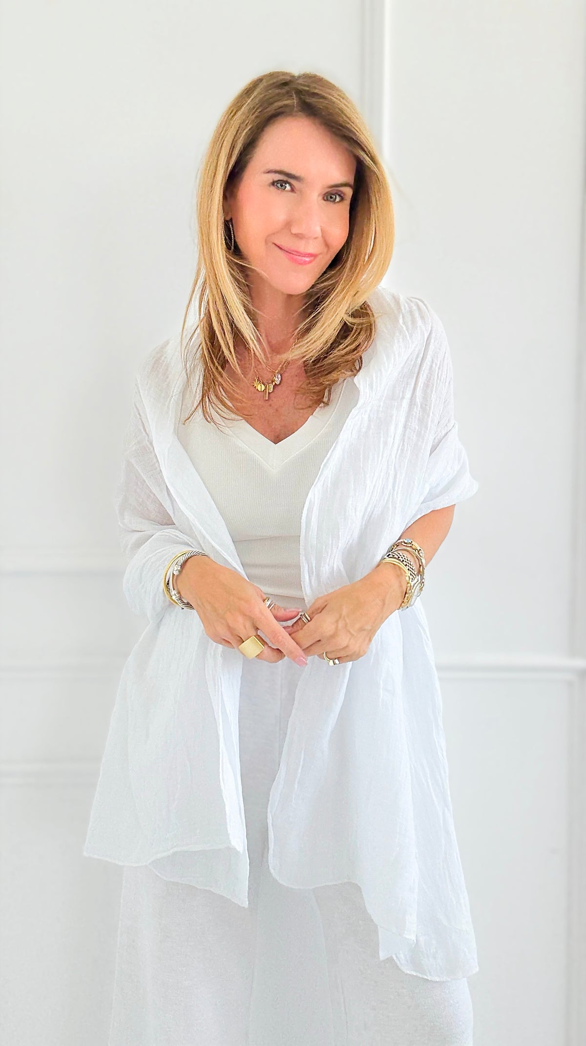 Chic Italian Scarf- White-260 Other Accessories-NSP/PORCIENTO-Coastal Bloom Boutique, find the trendiest versions of the popular styles and looks Located in Indialantic, FL