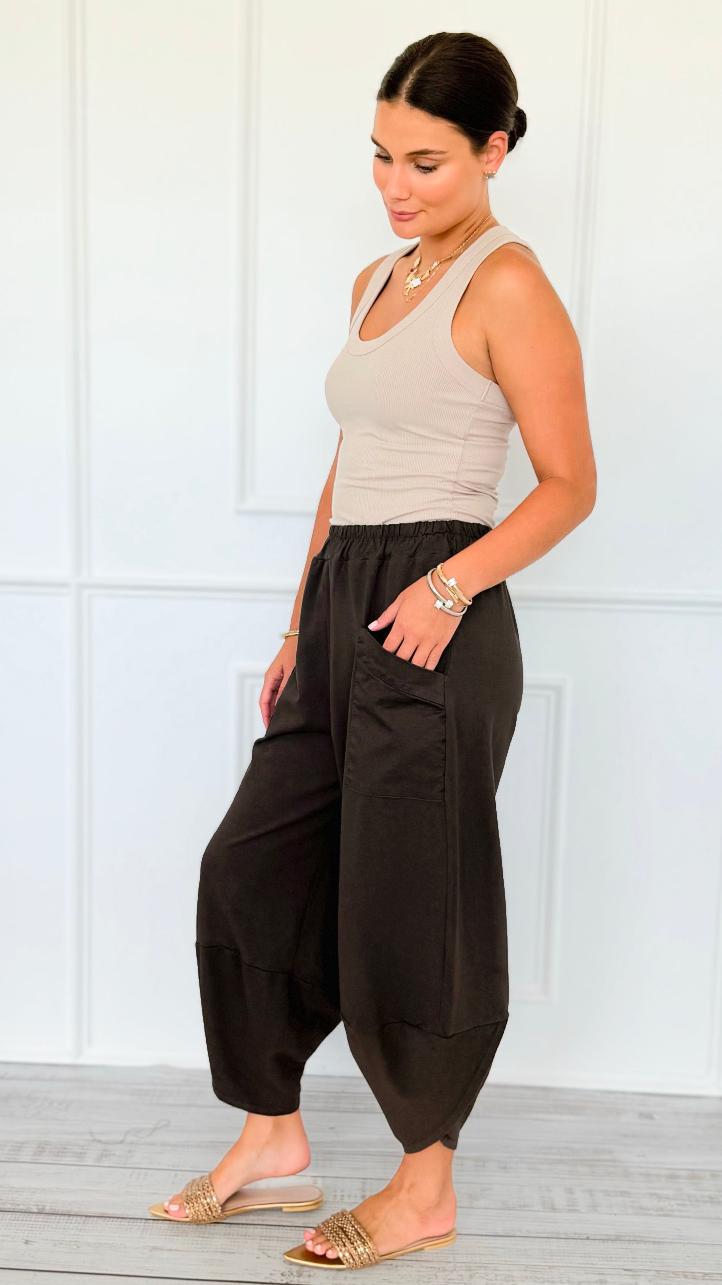 Structure & Ease Italian Barrel Pant- Brown-100 Pants-AZUL MONACO-Coastal Bloom Boutique, find the trendiest versions of the popular styles and looks Located in Indialantic, FL