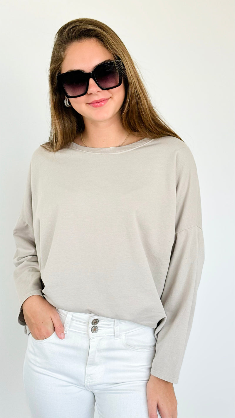 Upscale Comfort Italian Pullover - Beige-140 Sweaters-Italianissimo-Coastal Bloom Boutique, find the trendiest versions of the popular styles and looks Located in Indialantic, FL