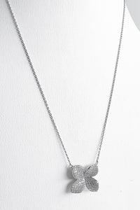 Sterling Silver Micropave Flower Necklace-230 Jewelry-NYC-Coastal Bloom Boutique, find the trendiest versions of the popular styles and looks Located in Indialantic, FL
