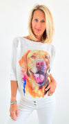 Painted Pup Short Sleeve Italian St Tropez Knit-140 Sweaters-Italianissimo-Coastal Bloom Boutique, find the trendiest versions of the popular styles and looks Located in Indialantic, FL